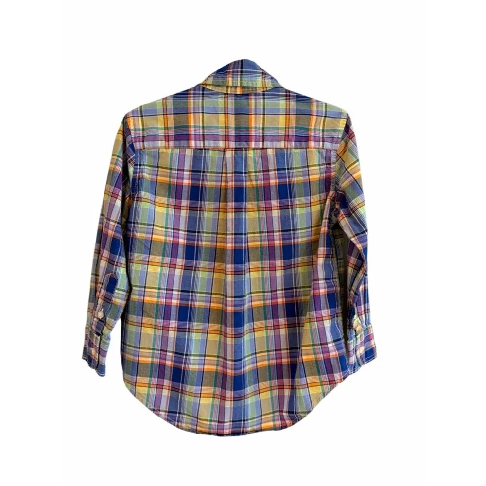 Ralph Lauren Boys Plaid Button Down Shirt Size 3T Preppy Classic Long Sleeve